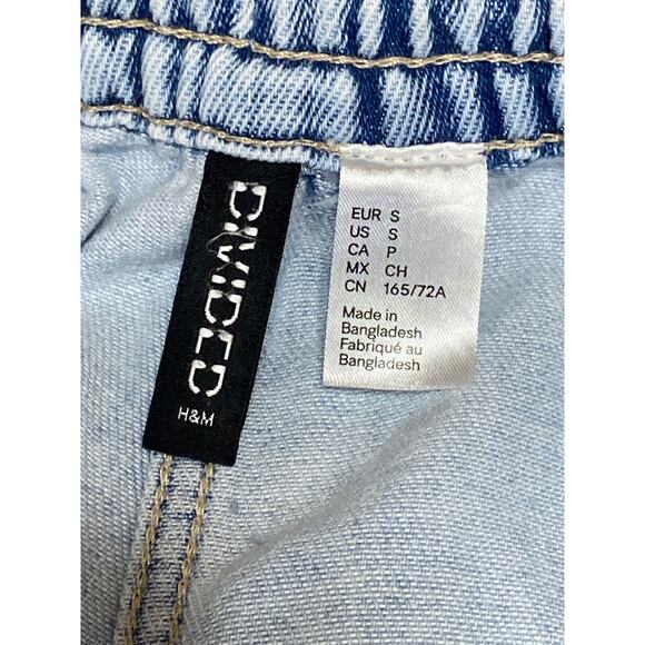 H&M Divided Women's Blue Light Wash High Rise Baggy Wide Leg Denim Jeans Size S - Picture 4 of 5